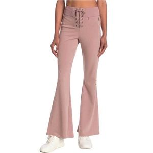Free People Mauve Downhill Flared lace up yoga pants size M